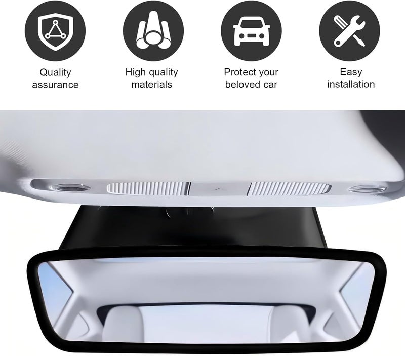 MLY Car Rear View Mirror Protector Frame, Silicone Auto Rearview Edge Protection Cover, Compatible with Model 3 and Y, Rear View Trim Frame Decor, Car Interior Accessories (Black) - Image 4
